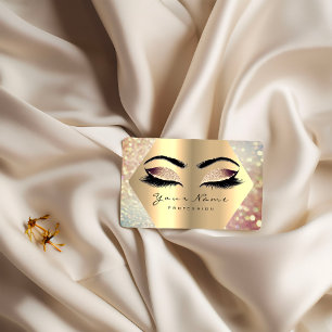 Den rosa guld- glitterMakeupkonstnären piskar Visitkort