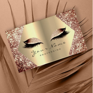 Den rosa guld- glitterMakeupkonstnären piskar Visitkort