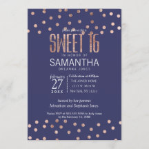 Den rosa guld- polka dots tänder marinblå sötsak