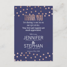 Den rosa guld- polka dots tänder marinblått tack