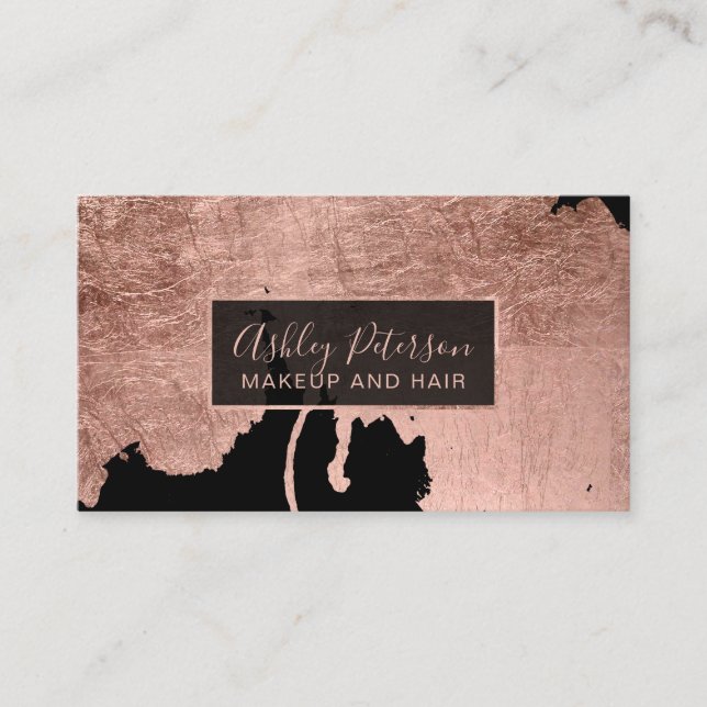 Den rosa guld- vattenfärgen dryper visitkort (Framsida)