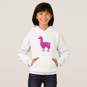 Den rosa hårigllamaen lurar hoodien tee shirt