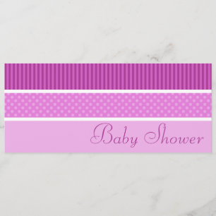 Den rosa höften görar randig och pricker baby inbjudningar