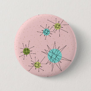 Den rosa Iconic atom- Starbursts rundan knäppas Knapp
