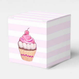 Den rosa körsbärsröda muffinen boxas presentaskar