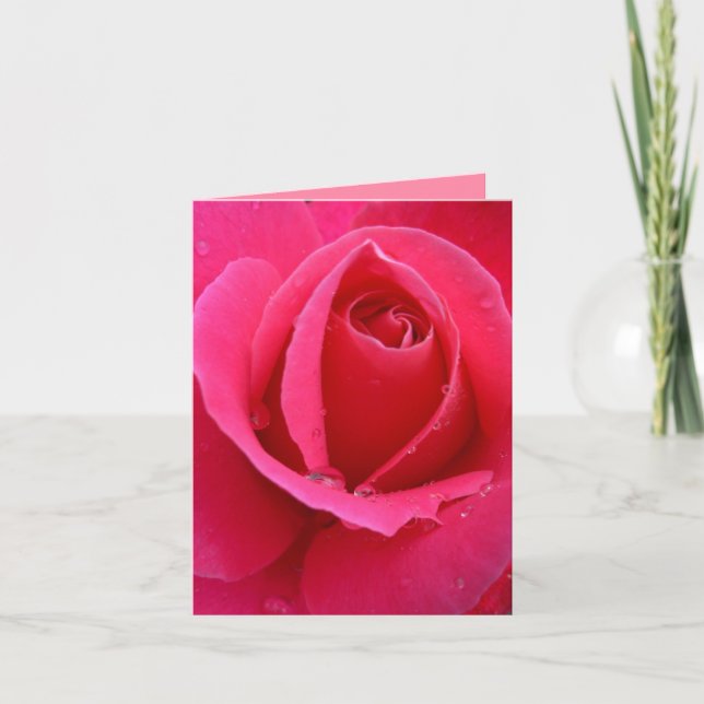 Den rosa kortrosan blommar det beställnings- kort (Framsida)