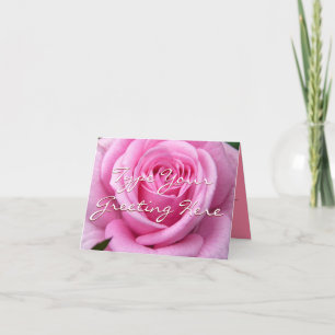 Den rosa kortrosan blommar det beställnings- kort