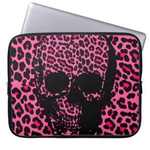 Den rosa leoparden flår tryckpunkskallen laptop fodral