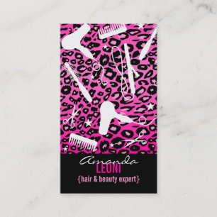 Den rosa Leopardtrycksalongen bearbetar Visitkort