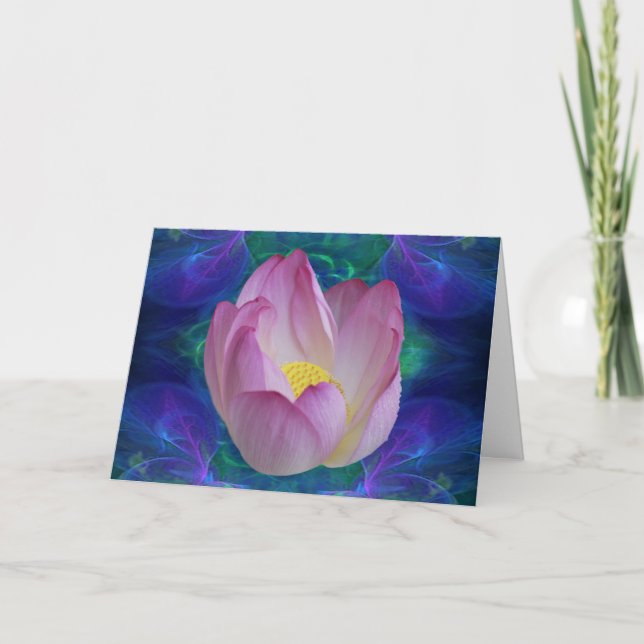 Den rosa lotusblommablomman får väl snart kort (Framsida)