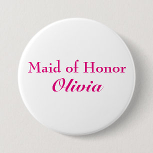 Den rosa maid of honor knäppas knapp