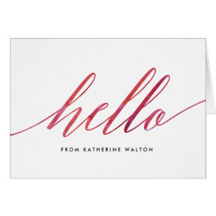 Den rosa moderna vattenfärgcalligraphyen skrivar OBS kort
