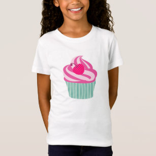 Den rosa muffinen med Polka pricker körsbäret Tee Shirt