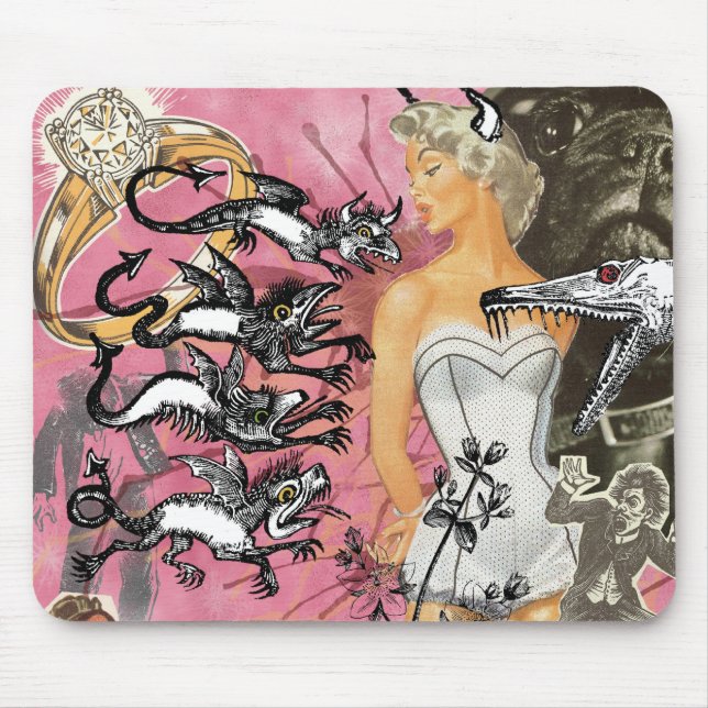 Den rosa musen vadderar Collage Musmatta (Framsidan)