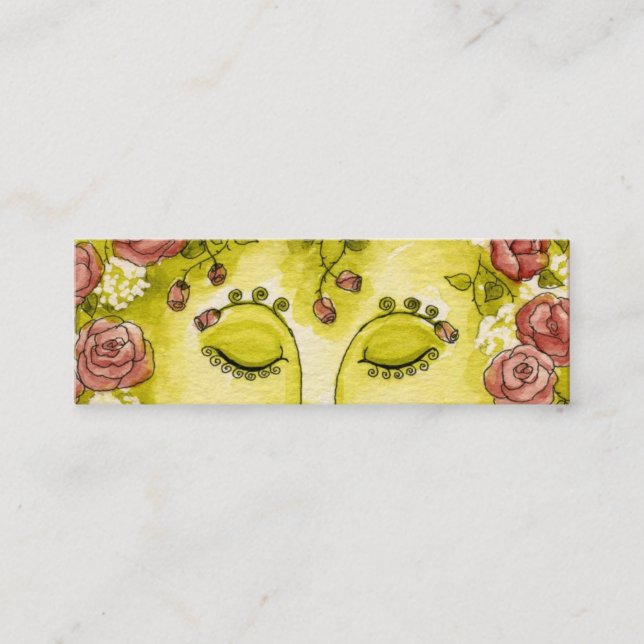 Den rosa Nymphsmalan profilerar kortet Mini Visitkort (Framsida)