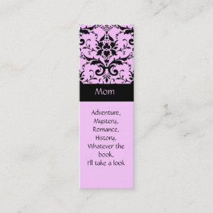 Den rosa och svart damastast boken markerar