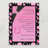 Den rosa och svart polkaen pricker bat mitzvah