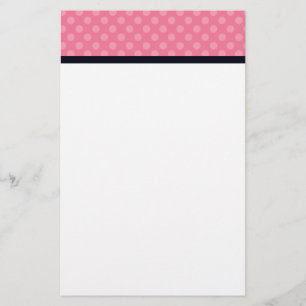 Den rosa och svart polkaen pricker beställnings- brevpapper