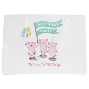 Den rosa Piggys barns födelsedag hänger lös