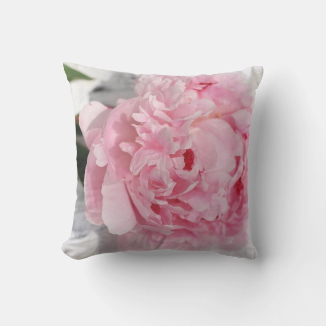 Den rosa pionen, trädgård kudder kudde (Framsida)