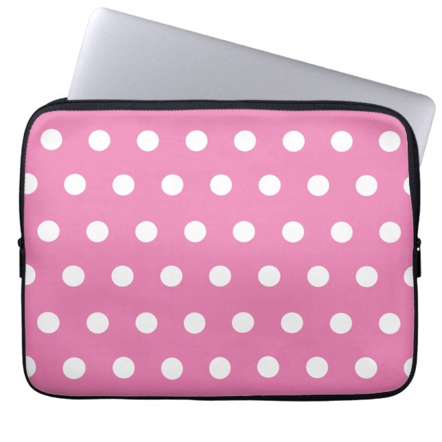 Den rosa polkaen pricker laptop sleeve (Framsidan)