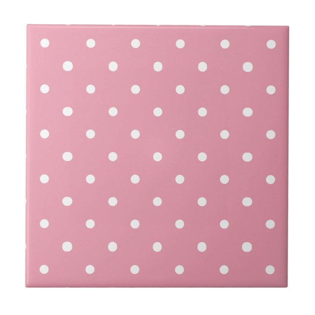Den rosa polkaen pricker mönster kakelplatta (Framsidan)