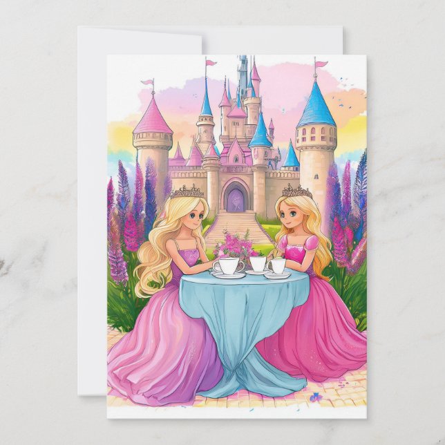  Den rosa prinsessans vänliga land Inbjudningar (Framsida)