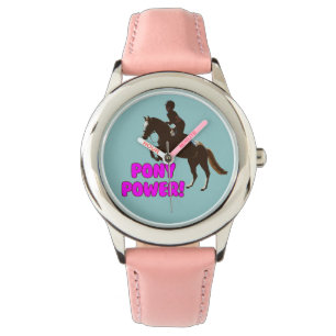 Den rosa & purpurfärgade ponnyn driver armbandsur
