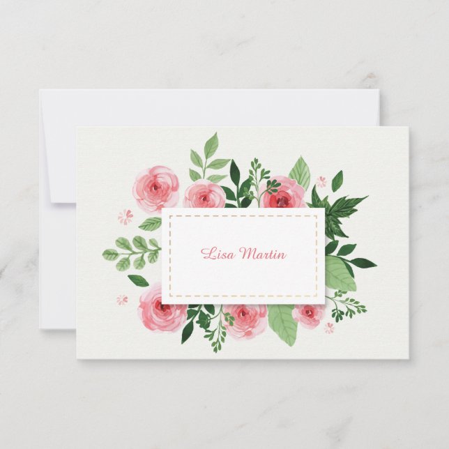 Den rosa ranunculusen blommar tack kort (Framsida)