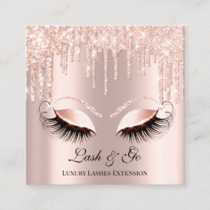 Den rosa rosa Makeupkonstnären piskar Fyrkantigt Visitkort