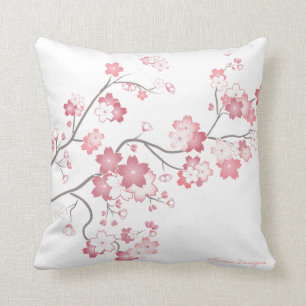 Den rosa Sakura körsbärsröda blommar kudder - v Kudde