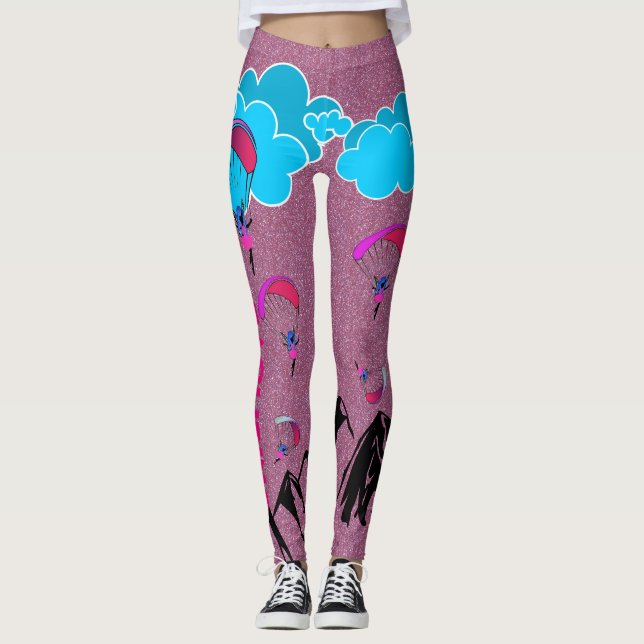 Den rosa skälmskt naturväxen dammar av att lägga leggings (Framsida)