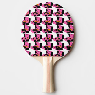 Den rosa skivspelareHoundstooth pingen Pong Pingisracket