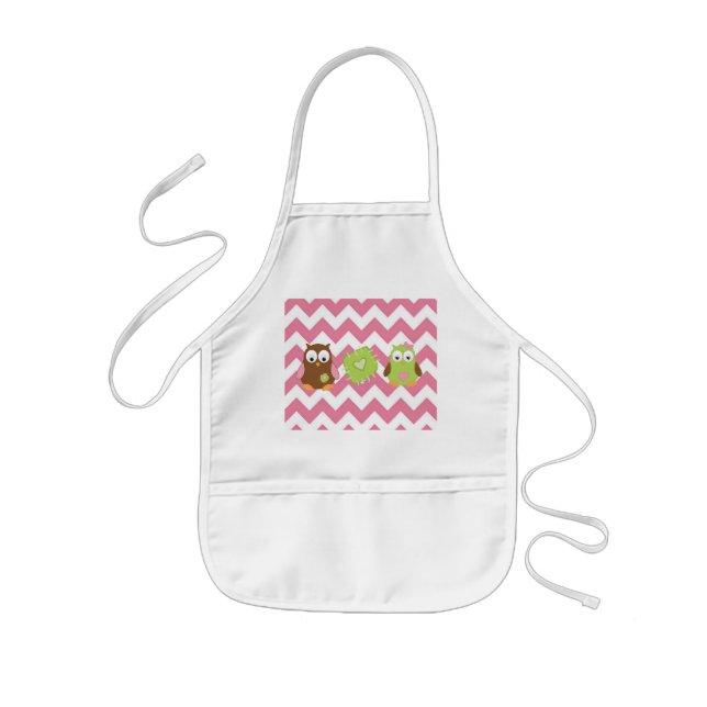 Den rosa sparren, uggla, lurar förklädet barnförkläde (Framsidan)