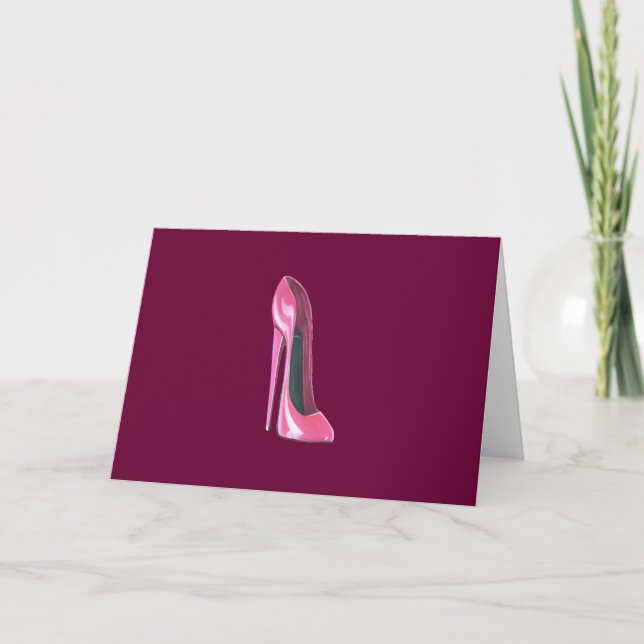 Den rosa stiletten skor kort (Framsida)