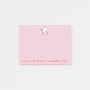 Den rosa tanden och borstar post-it block
