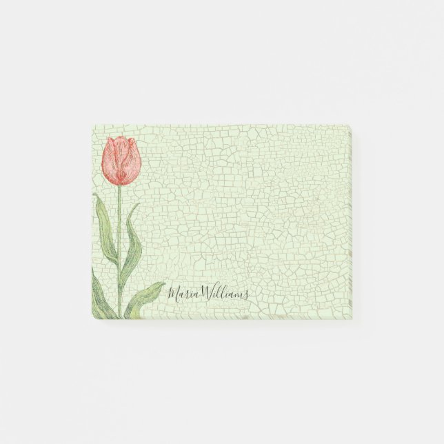 Den rosa tulpan tillfogar känd 4x3 post-it block (Framsida)