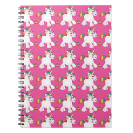 Den rosa Unicornregnbågepoopen noterar boken Anteckningsbok Med Spiral