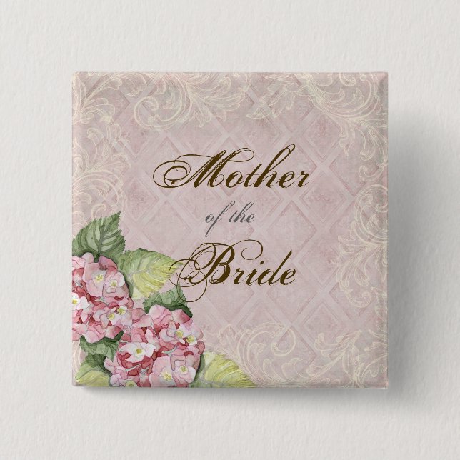 Den rosa vanlig hortensia virvlar runt - brudens knapp (Framsida)