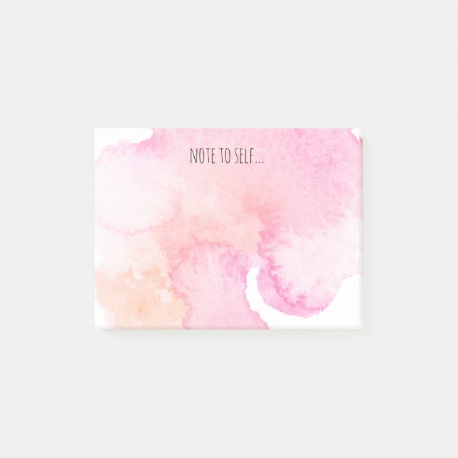 Den rosa vattenfärgen noterar till själven post-it block (Framsida)