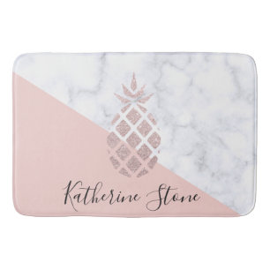 Den  rosan av vitmarmor från elegant guld vid glit badrumsmatta