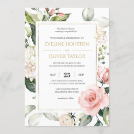 Den  rosan ro boho bröllop inbjudningar