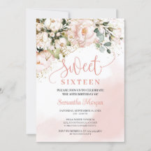 Den  rosan vid blommigten ro guld sweet sixteen