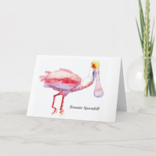 Den Roseate spoonbillen noterar kortet Kort