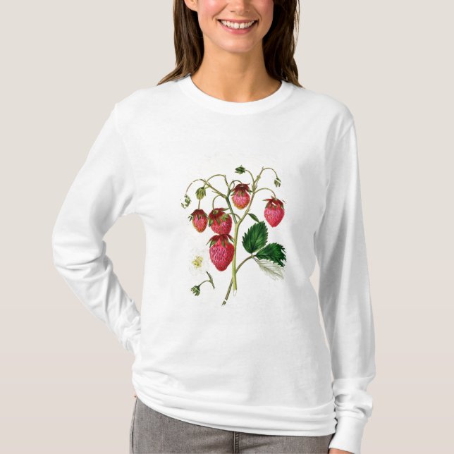 Den Roseberry jordgubben som inristas av Watte Tee Shirt (Framsida)