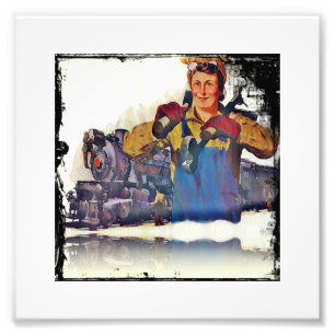 Den Rosie riveteren fungerar på stångvägen WWII Fototryck