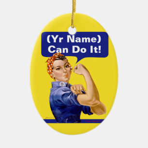 Den Rosie riveteren "(____) kan göra den! ", Julgransprydnad Keramik