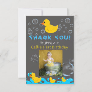 Den Rubber Duckie födelsedagen tackar dig att card Tack Kort