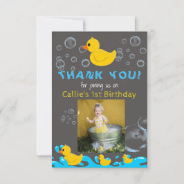 Den Rubber Duckie födelsedagen tackar dig att card Tack Kort