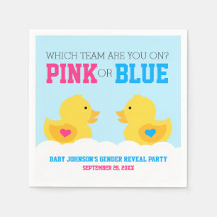 Den Rubber Ducky rosa- eller blåttgender avslöje Pappersservett